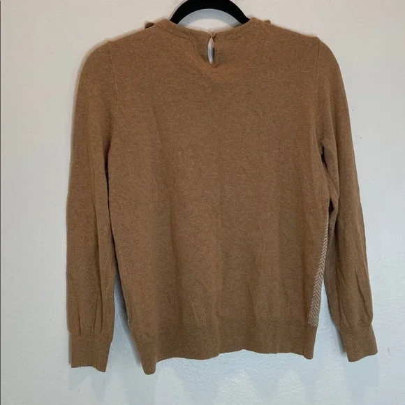 J. Crew Women's Sweater Merino Wool Blend with Suede Collar Size: S - Picture 7 of 7